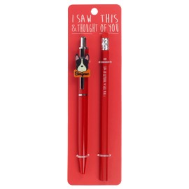 Stands Out, Supplying Outstanding Gifts Bonjour Frenchie French Bulldog Pen and Pencil Set Kids Charm Topper School Stationary Kits Gift