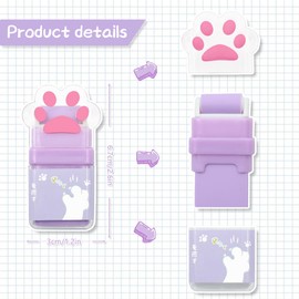 4Pcs Cat Paw Roller Erasers, Erasers for Kids, Colorful Eraser with Roller, Cute Cat Rubber, Kids Eraser with Shaving Roller Case for School Office Supply Stationery