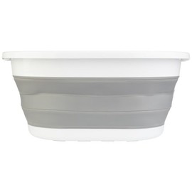 Collapsible Laundry Basket - 39L (10.3-Gallon) Portable Sink - Multipurpose Plastic Bin, Hamper, or Ice Bucket - Camping Essentials by Wakeman Outdoors (Gray)
