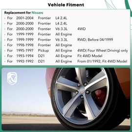 Set of 2 Front Brake Caliper Compatible with Nissan Pickup 1995-1997 Frontier 1998-2004 D21 1992-1994 (4WD Only)