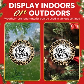 Be Merry Cheetah Print Leopard Print Ornament - Christmas Oranment - Xmas Tree Decoration - Fun 2023 Christmas Ornament - 3" Round PVC Ornament - Printed in USA AAO325