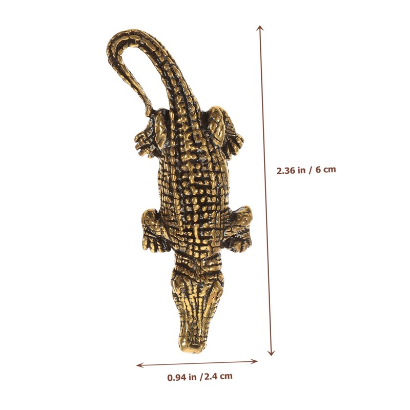 IWOWHERO Crafted Brass Crocodile Keychain Pet Alligator Charm Versatile Bag