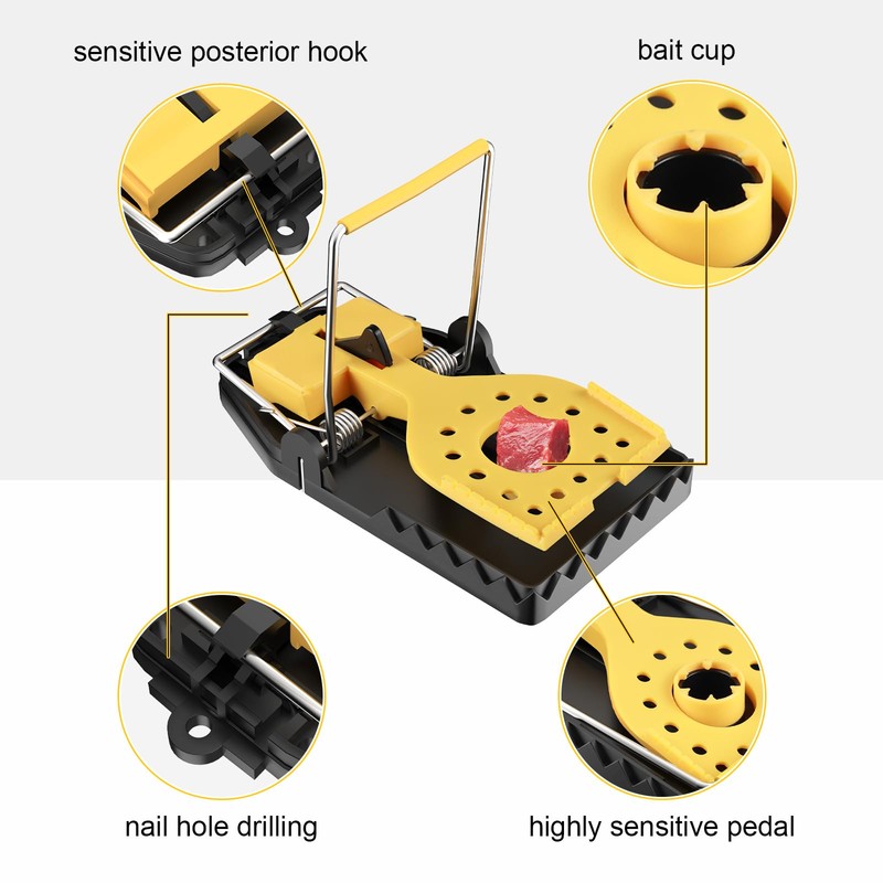 【2025 Upgraded Version】 Mouse Traps 6-Pack, Large Mouse Trap Indoor