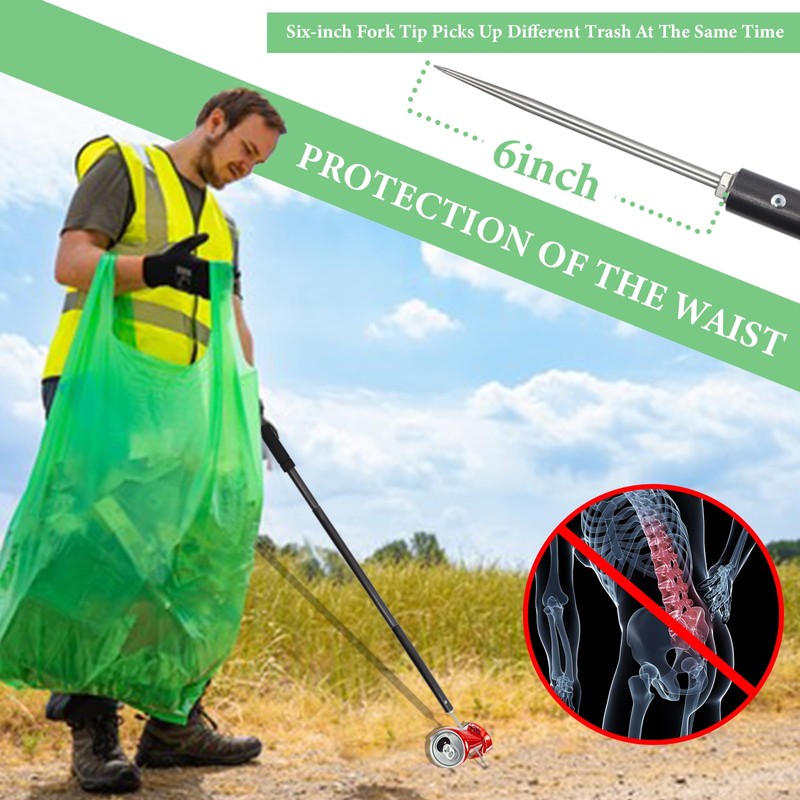 Frebuta Trash Pick Up Stick Grabber, 62In Trash Picker Upper