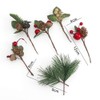 14pcs Christmas Floral Arrangement Artificial Pine Cones Berry Stems Decor