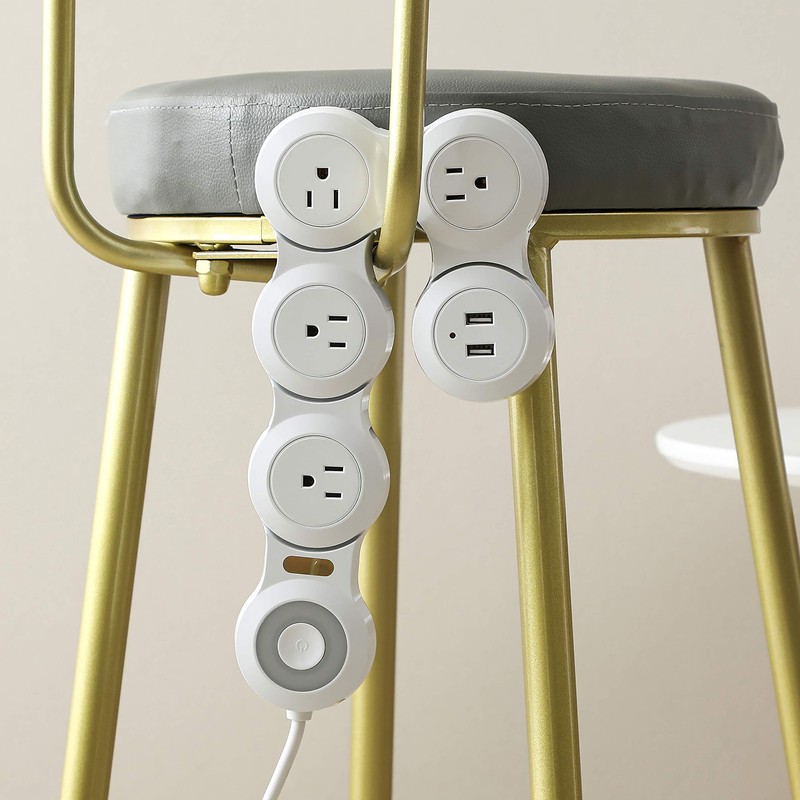 Flexible Surge Protector Power Strip, 6 Feet Long Cord 4
