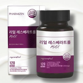 Pharmizen Real Resveratrol Grape Extract Powder 600mg 120 tablets 1 unit / 리얼 레스베라트롤 포도추출분말 600mg 120정 1개