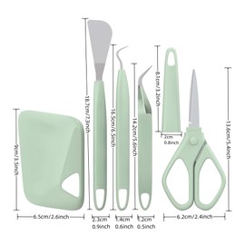 KUBOM Weeding Basic Set for Viny Basic Tools - Essential for Crafting, Vinyl Lettering & Adhesive Removal, Durable Plastic (Green)