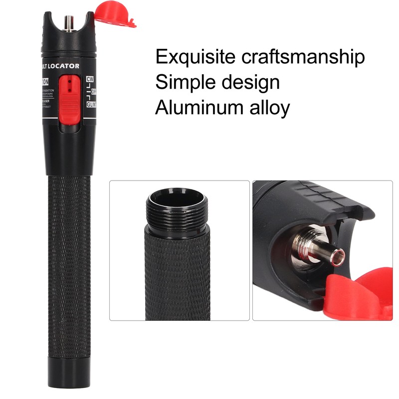 Black Fiber Optic Visual Fault Locator Anti Slip Handle Ergonomic