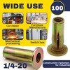 Terixe 100 Pack 1/4-20 Multi-Grip Rivet Nuts - Zinc-Plated Steel