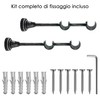 GIRASOLE HOME® 2 x Double Sided Open Curtain Pole Brackets