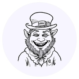24 x 40mm Round 'Mischievous Leprechaun' Stickers (SK00067108)