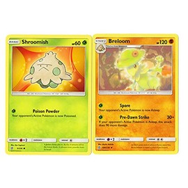 Evolution Card Set - Breloom - 108/236 - Sun Moon Unified Minds - 2 Card Lot