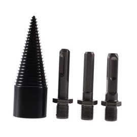 SHINEOFI 1 Set Firewood Drill Bit Set Wood Splitter Kit Drill Bits with Round Square Hexagonal Handles for Efficient Woodworking and Log Splitting for Home and Outdoor Use