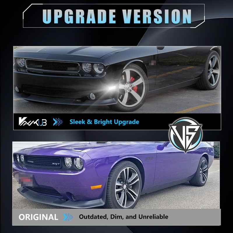 VANKUB 4 PCS LED Side Marker Lights for Dodge Challenger