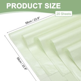 PATIKIL Flower Gift Wrapping Tissue Paper, 20 Sheets Waterproof Bouquet Paper Wrap Florist Packaging Floral Papers for Wedding DIY Craft Valentine Mother's Day, Green