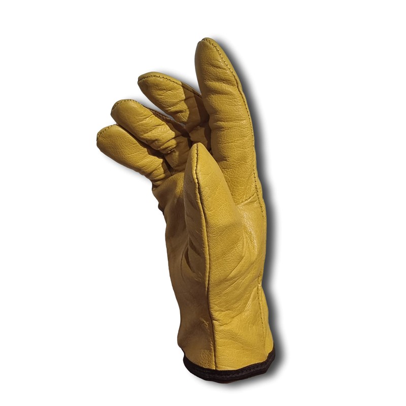 LLB Premium Fleece Lined Yellow Leather Winter Thermal Cold Work