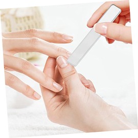 FOMIYES 2pcs Nano Glass Nail Files with Storage Case Professional Nail Art Tool for Smooth Finishing Compact Design for Home Salon Use Square Transparent Handle