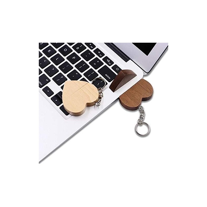 USB Stick 3.0 Solid Wood Heart for Photo Album Engagement