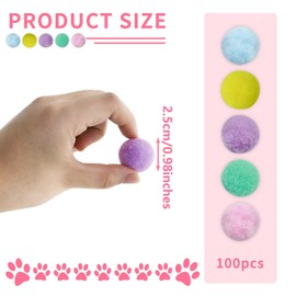 Andiker Cat Sparkle Balls, 1.5 Inches 20 pcs Colorful Tinsel Cat Glitter Balls Chew and Chase Cat Pom Pom Balls Interactive and Lightweight Cat Toys for Indoor Cats(3cm Macaron)