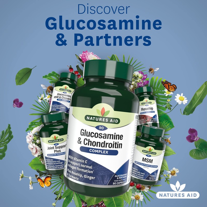 Natures Aid Glucosamine and Chondroitin Complex with Rosehip, Ginger, Turmeric