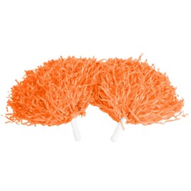 Cheerleader Pompoms, Pack of 2 Chearleader Pom Poms Pompoms Cheerleading Pink for Sports Party Dance Accessories 2 Pieces (Orange)