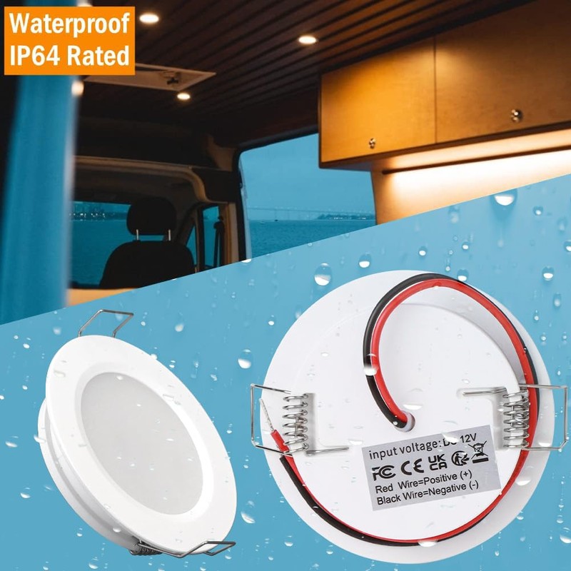 Obeaming 8 Pack 12 Volt LED Puck Light 2.75” RV