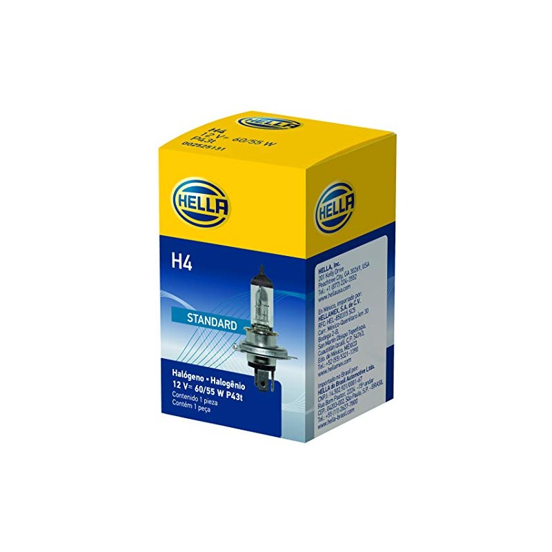 HELLA H4 Standard Halogen Bulb, 12 V, 60/55W