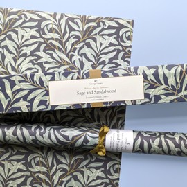 Scented Drawer Liner - Set of 5 Sage and Sandalwood - William Morris Leaves Design