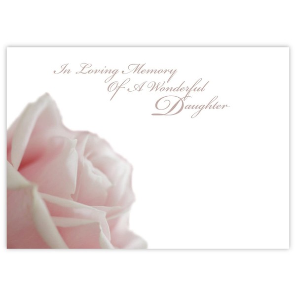 celloexpress In Loving Memory Daughter (Pink Rose) Flower Message Cards