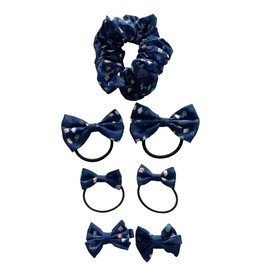 Chanukah Hanukkah hair bow and hair band set in Chanukah gift pouch (Blush)