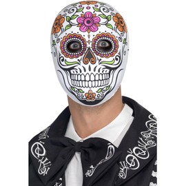 Smiffys Se±or Bones Mask, White , Mexican Day of The Dead/Sugar Fancy Dress, Adult Dress Up Masks