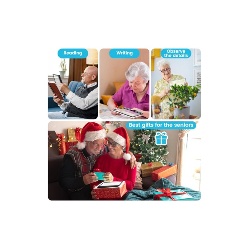 Rechargeable 5X Magnifying Glass for Reading, Large Bright Full Page