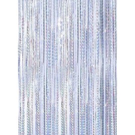GLDFYYDS 4PCS Silver Tinsel Curtains Birthday Party Backdrop Foil Fringe Door Curtain Decorations Easy Install Photo Stage Wedding Decor 3.3ftx6.6ft