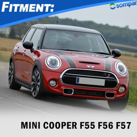 Osompar 5pcs Front Grille Frame Surround Trim Headlight Taillight Trim Ring Compatible with Mini Cooper F55 F56 F57 2014-2021 Chrome