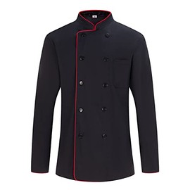MISEMIYA - Ref.842B Men's Chef's Jacket - Hospitality Uniform, Chef's Jackets Men's 842b - Black, XL