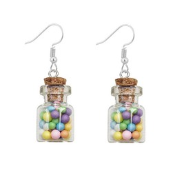 Unique Candy Bottle Dangle Earrings for Women Funny Colorful Glass Bottle Earrings