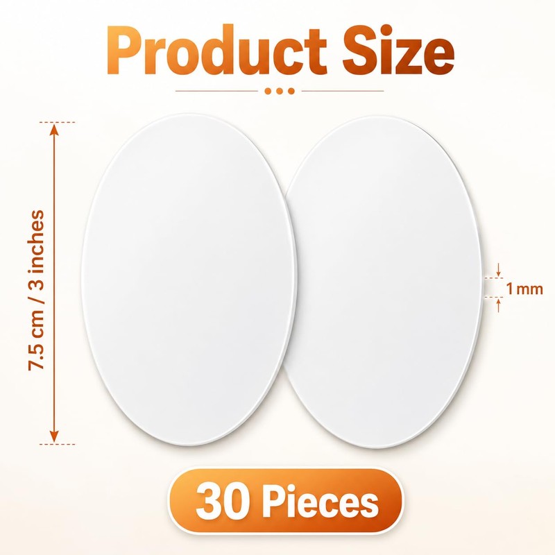 30PCS Acrylic Circle Blanks 3 Inch Clear Round Discs for