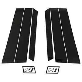 Hyundai 9999Z057090 N Decoration Set B/C Pillar Emblem Logo, 6 Pieces, Black