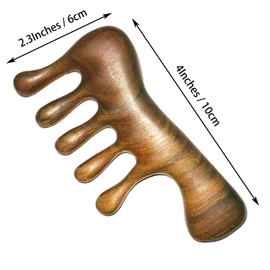 MIUPOO Wooden Gua Sha Comb,Manual Head Massager, Wide Tooth Scalp Massager Hair Growth Comb,Head Scratcher,Hair Growth Products,1 Pieces Brown.