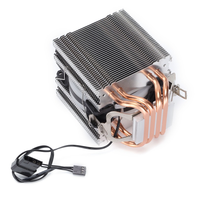 CPU Air Cooler Dual Tower 4 Heatpipes LED Light CPU