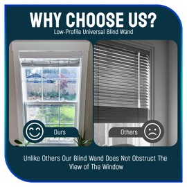 Low-Profile Universal Blind Wand Replacement Tilt Wand Knob (White) | Grovers Home Solutions