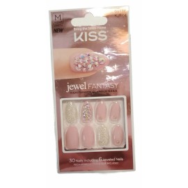 Kiss Jewel Fantasy High Fashion Glamour Nails 69116 KJF04 Medium Length 30 nails