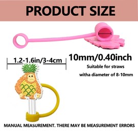 Italian Brainrot Straw Toppers, 24-Design Set — Fits 10 mm Wide Reusable Straws for 30–40 oz Tumblers, Dust-Cap Straw Charms, Third-Party Accessory