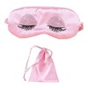 EleCharm Sweet Girl's Satin Eye Mask Long Eyelash Embroidered Eye
