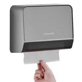 DUTYWORKS Paper Towel Dispenser Wall Mounted,Commercial Multifold Hand Towel Holder Napkin Dispenser for Kitchen Bathroom Home,Trifold/C Fold/Z Fold Napkin Dispenser, Abs Plastic Non-Slip Black