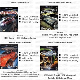 Unbranded Need For Speed 100% Save Pack 8MB Gamecube GC Memory Card Unlocked Complete 2025