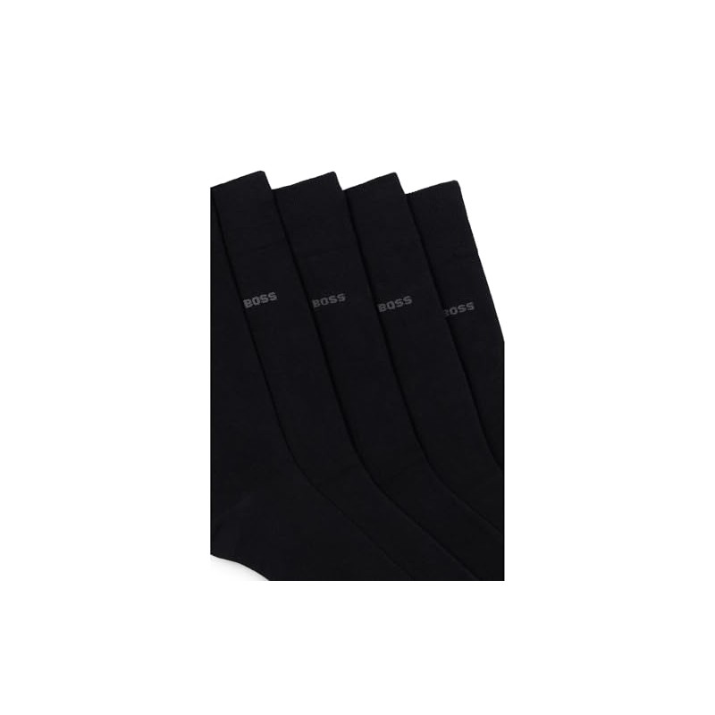 BOSS Men's Business Socks, Soft Cotton, Pack of 5, Black,