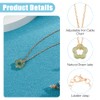 Hobbspring 1pc Natural Jade Gemstone Necklace Dainty Green Jade Floral