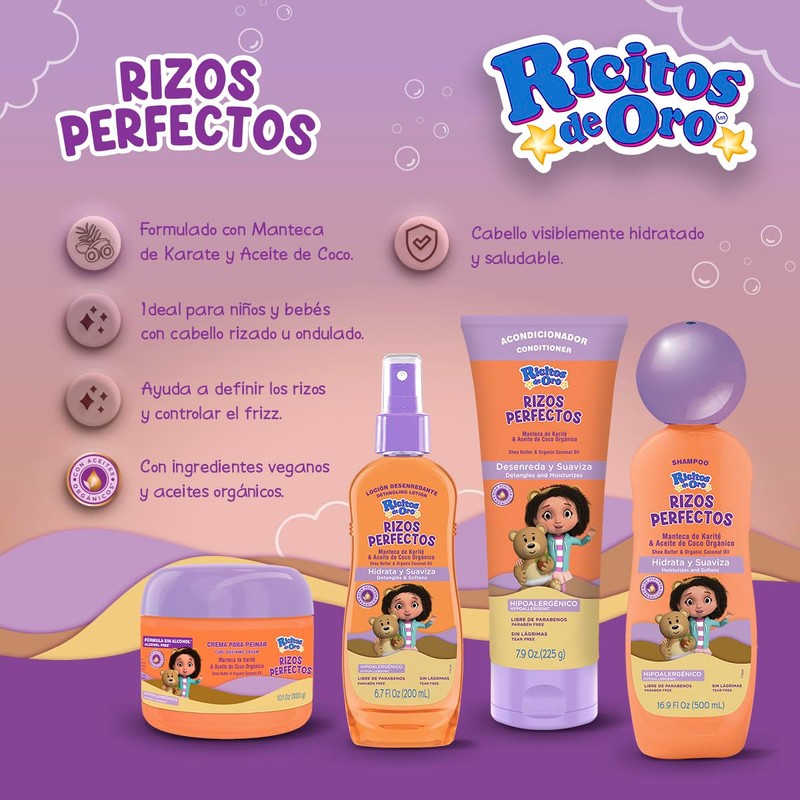 Ricitos de Oro, Loción Desenredante Rizos Perfectos | Hidrata y